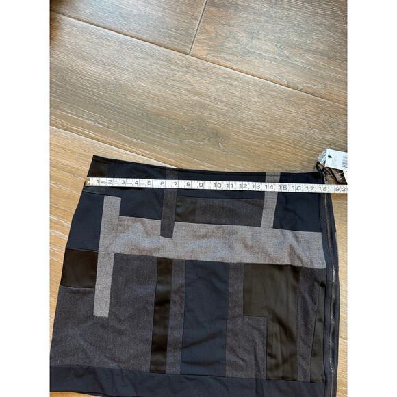NWT DKNY Line Patchwork wool blend skirt size 14 - Picture 4 of 12